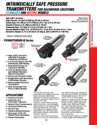Thumbnail of document Data Sheet - PXM509-001BAC2IS Metric, High Accuracy, Intrinsically Safe Press. Transmitters